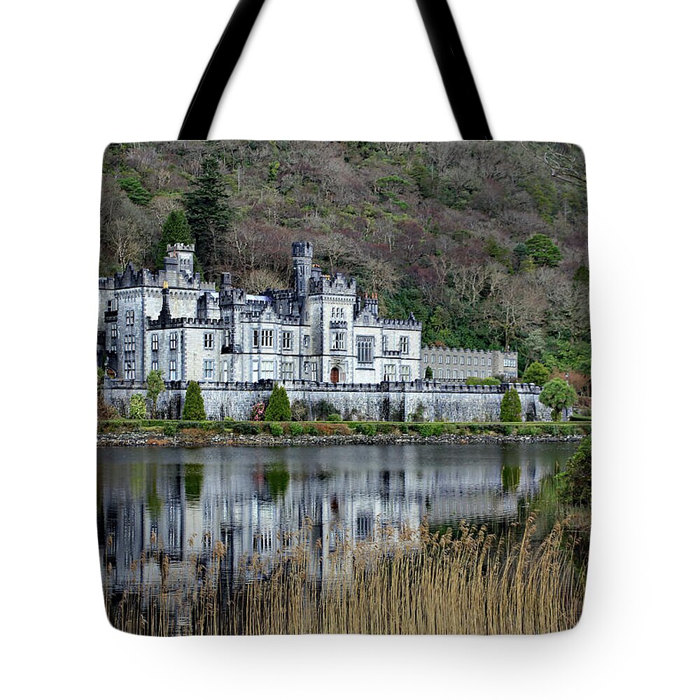 Kylemore Abbey Tote Bag featuring the photograph Across the Pond by Jennifer Robin