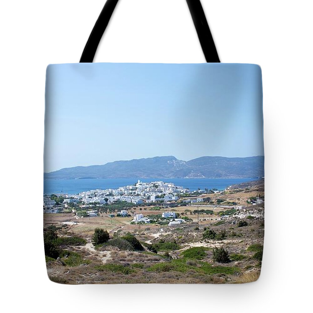 Adamantas Tote Bag featuring the photograph Adamantas on Milos by Sean Hannon