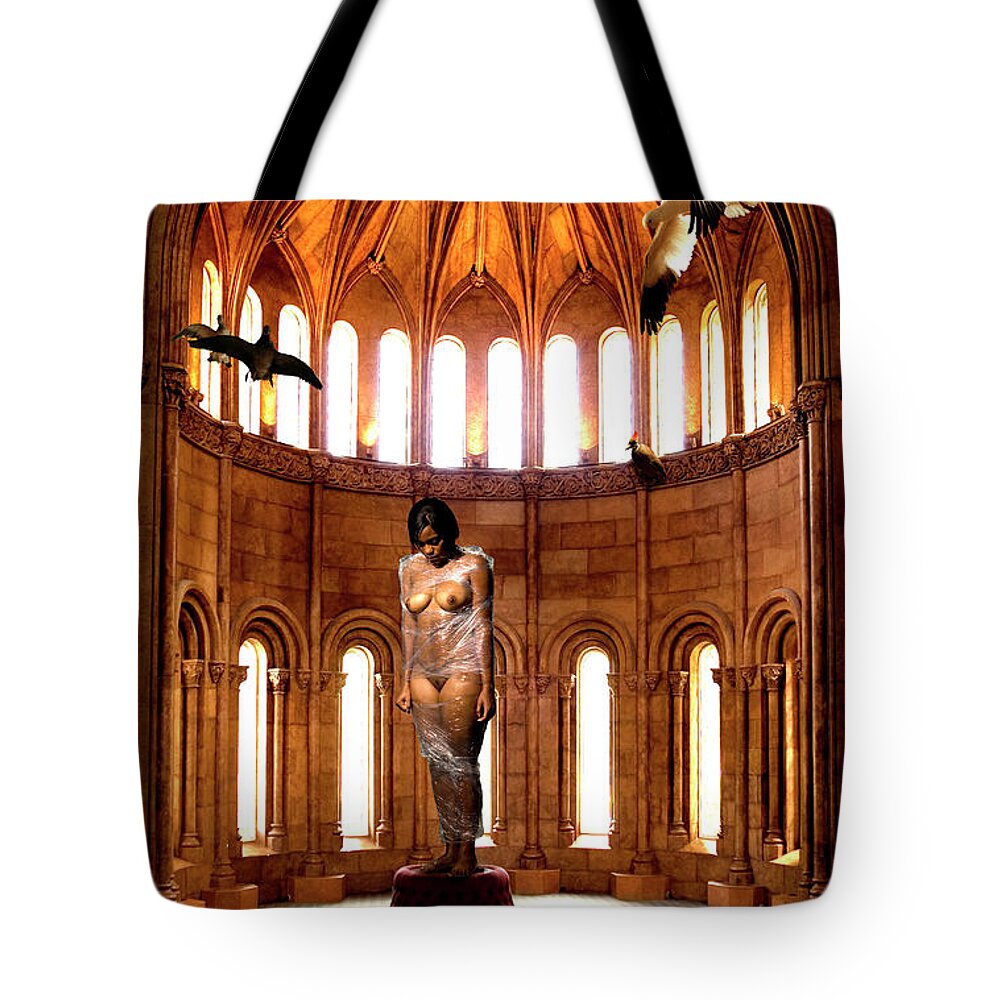 Nude Tote Bag featuring the photograph Adele in Her Castle by Mark Gomez