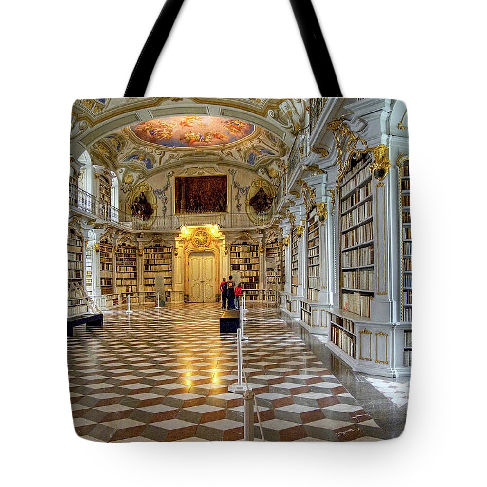 Austria Tote Bag featuring the photograph Admont Benedictine Monastery - Baroque Library - Austria by Paolo Signorini