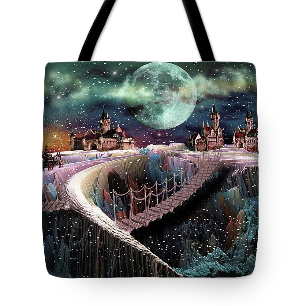 Art Tote Bag featuring the digital art Adventure to Castle Mountain by Artful Oasis