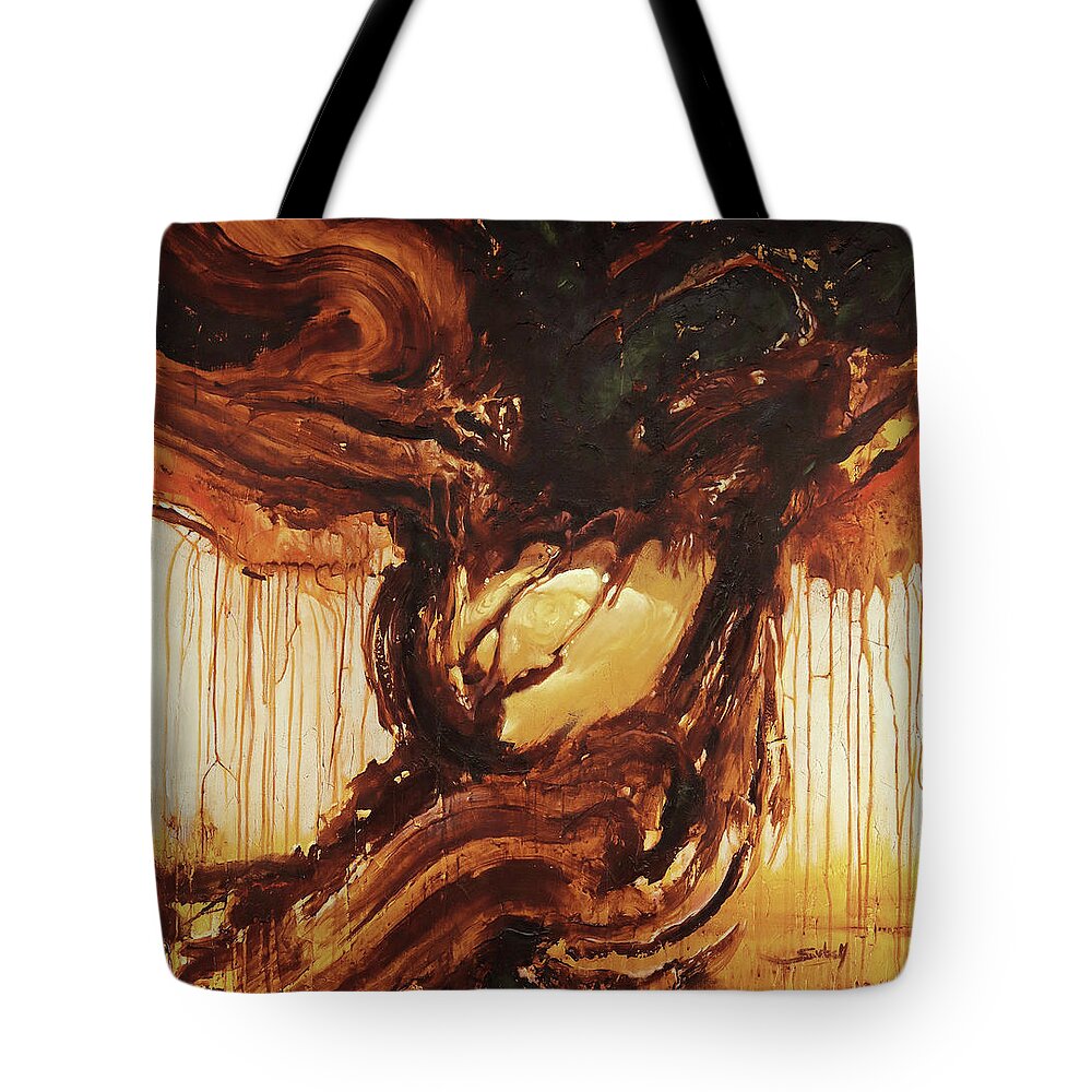 Abstract Tote Bag featuring the painting AeternaOveum by Sv Bell