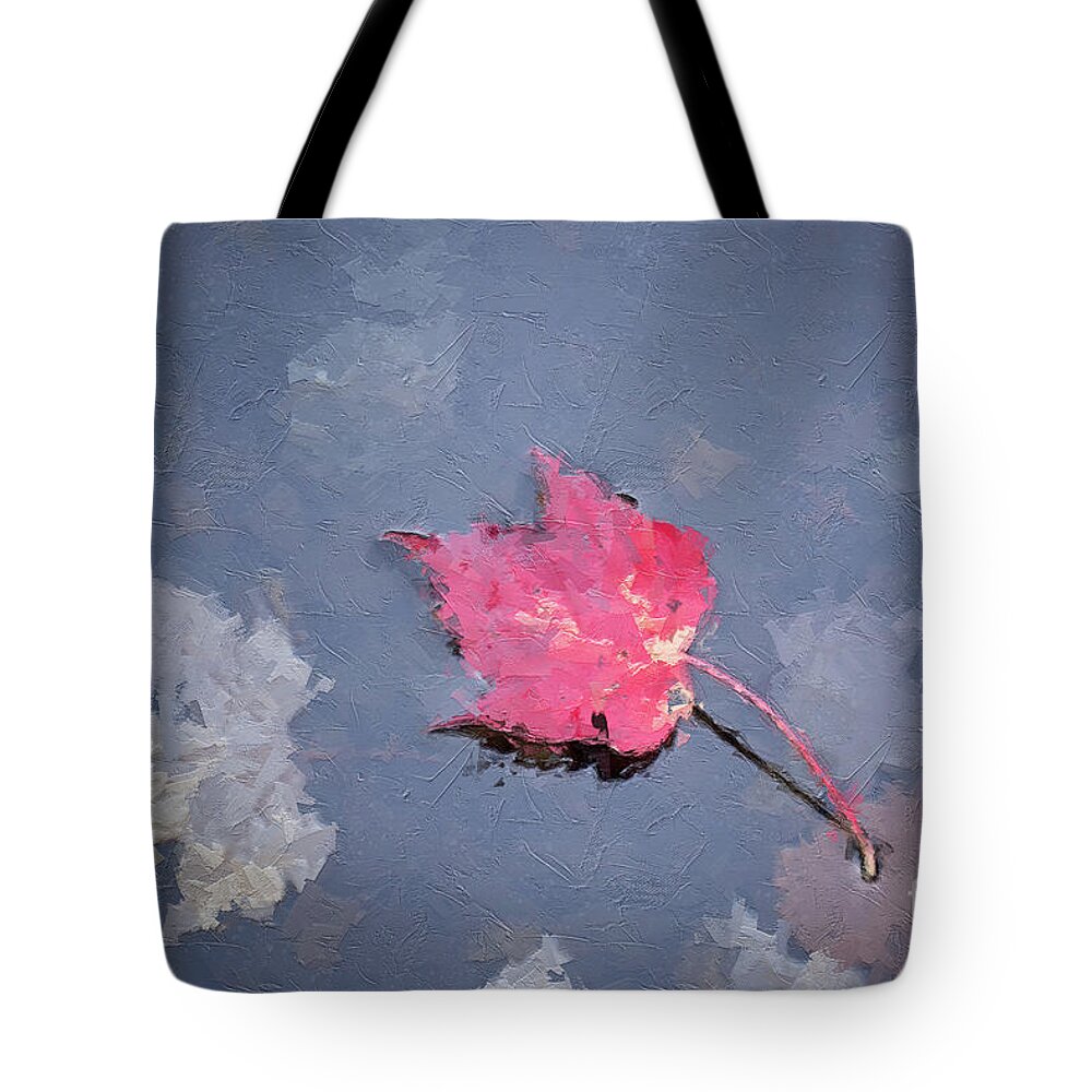 Life Tote Bag featuring the digital art Afloat - Autumn Leaf by Rehna George