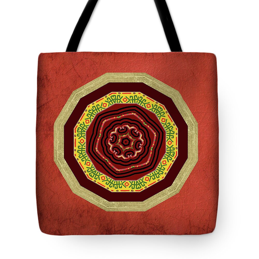 Symbol Tote Bag featuring the mixed media African Celt Bloom Mandala by Kandy Hurley