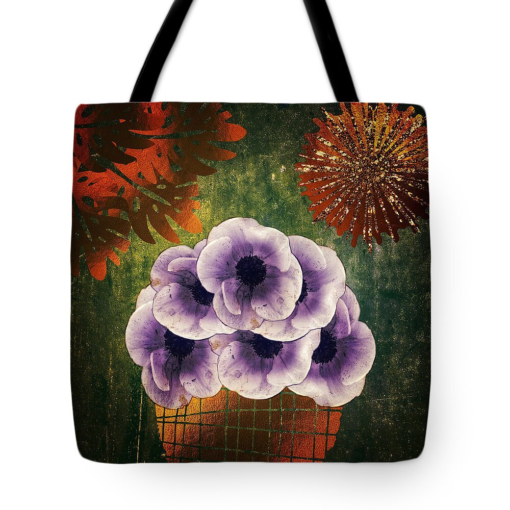 Abstract Art Tote Bag featuring the digital art African Violet by Canessa Thomas