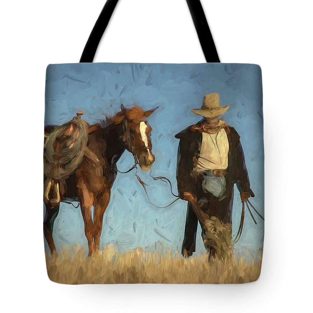 2013 Tote Bag featuring the digital art After a Long Ride by Bruce Bonnett