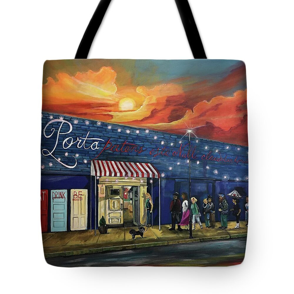 Porta Tote Bag featuring the painting After the Storm there is Always Porta by Patricia Arroyo