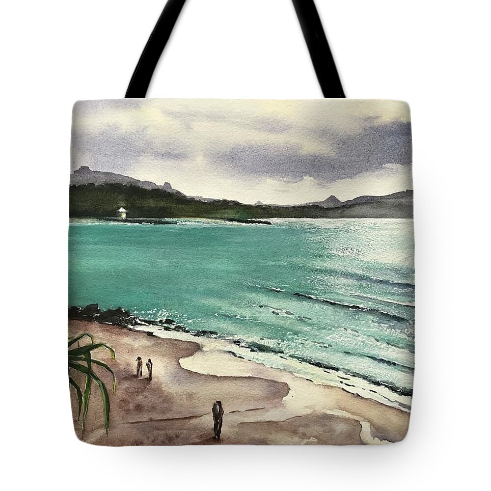 Noosa Heads Tote Bag featuring the painting Afternoon at Little Cove Noosa Heads by Chris Hobel