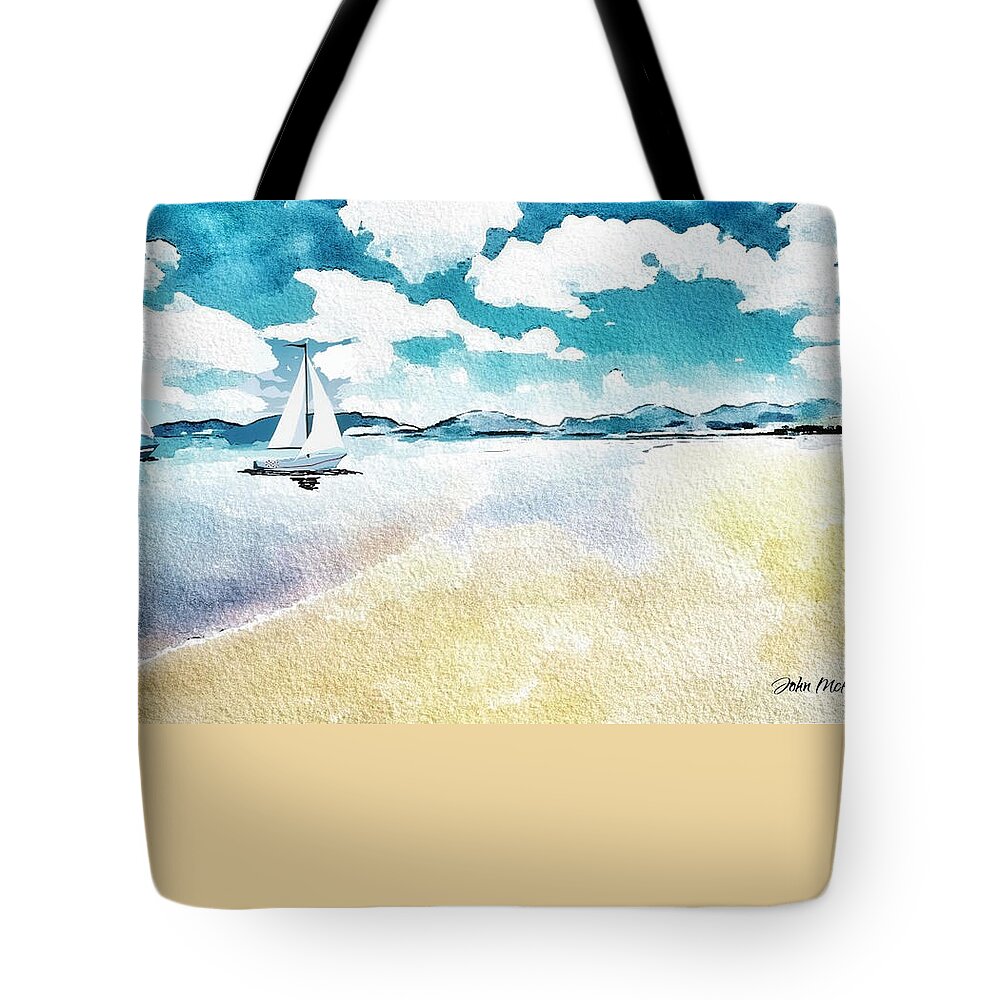 Sailing Tote Bag featuring the digital art Afternoon Sailing by John Mckenzie