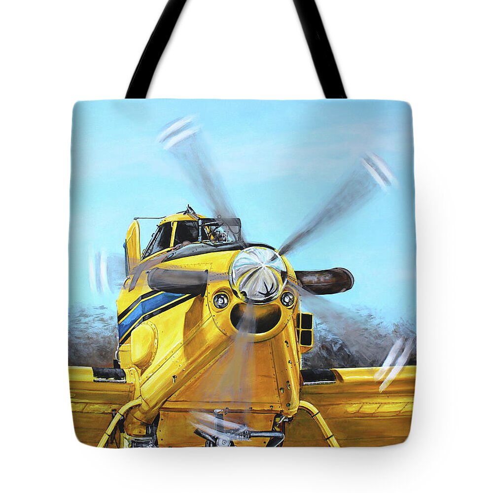 Air Tractor Tote Bag featuring the painting Air Tractor 802 Front by Karl Wagner