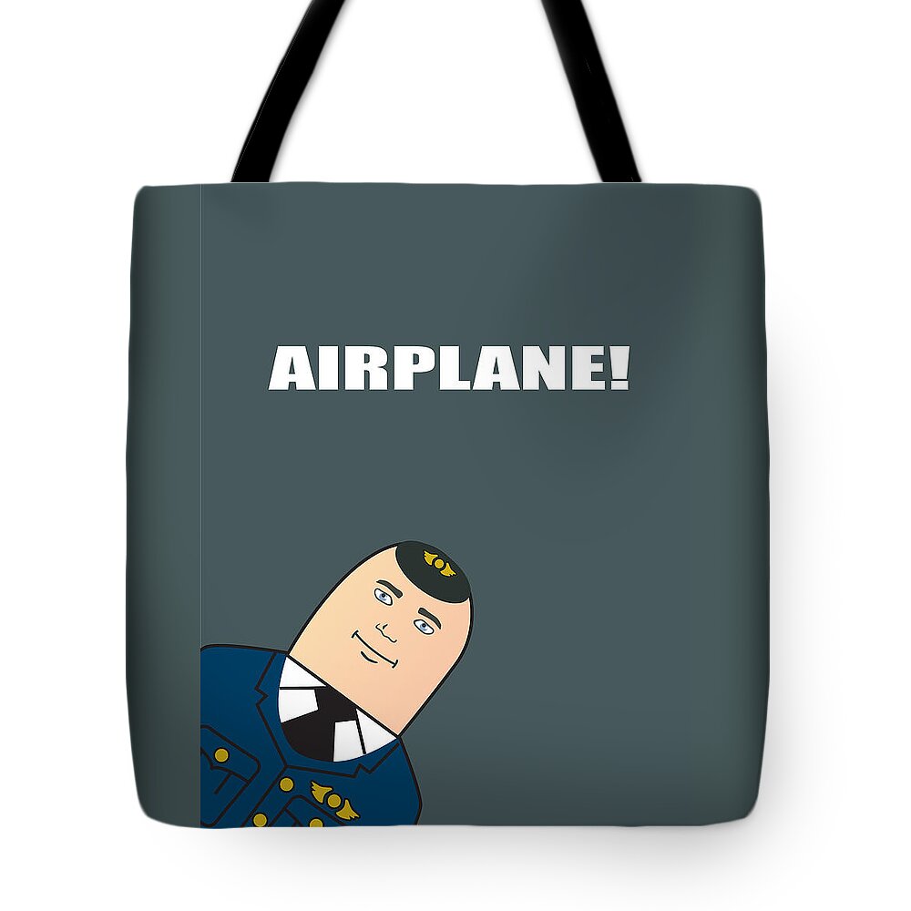 Airplane Tote Bag featuring the digital art Airplane - Alternative Movie Poster by Movie Poster Boy
