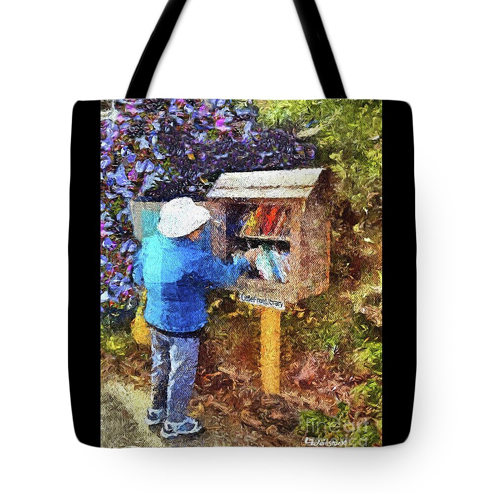 Take A Book Tote Bag featuring the painting Alameda Little Free Library by Linda Weinstock