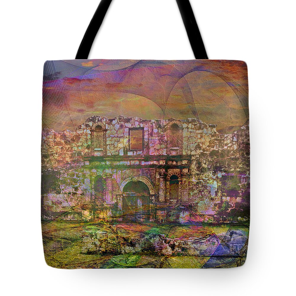 Alamo - After The Fall Tote Bag featuring the digital art Alamo - After The Fall by Studio B Prints