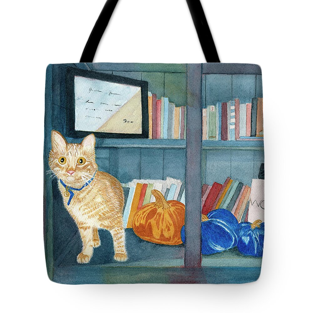Cat Tote Bag featuring the painting Alan The Cat by Deborah League