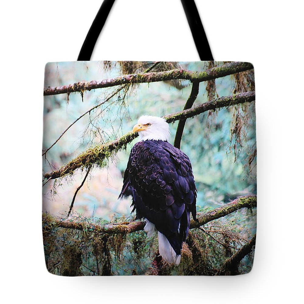 Alaska Tote Bag featuring the digital art Alaska Bald Eagle by Doug Gist