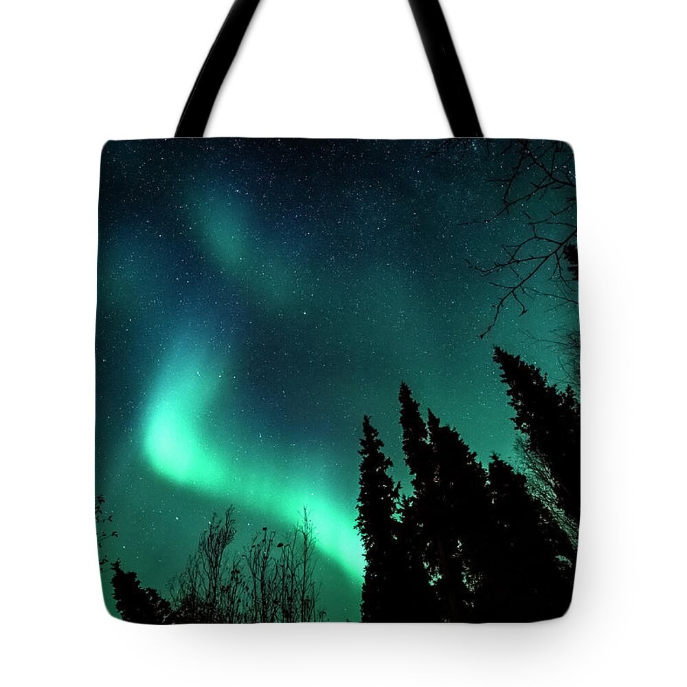 Sky Tote Bag featuring the photograph Alaskan Night Sky by David Morefield