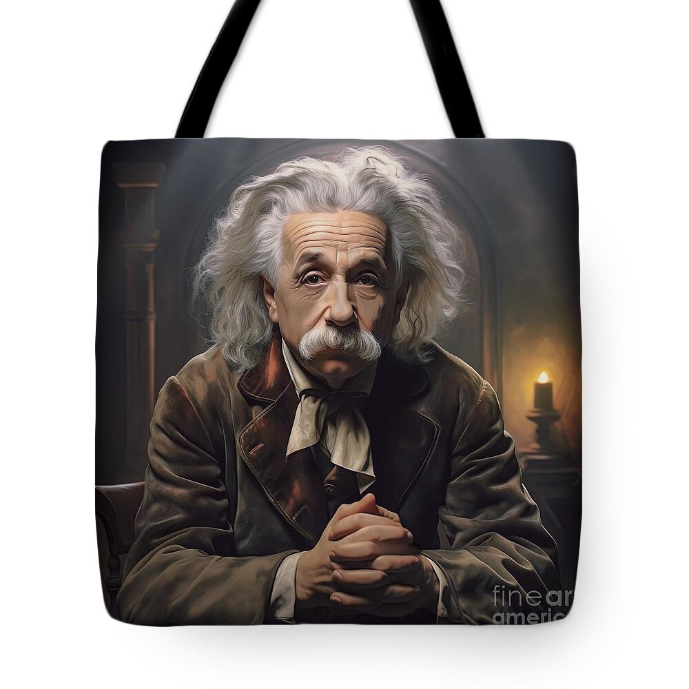 Einstein Portrait Tote Bags