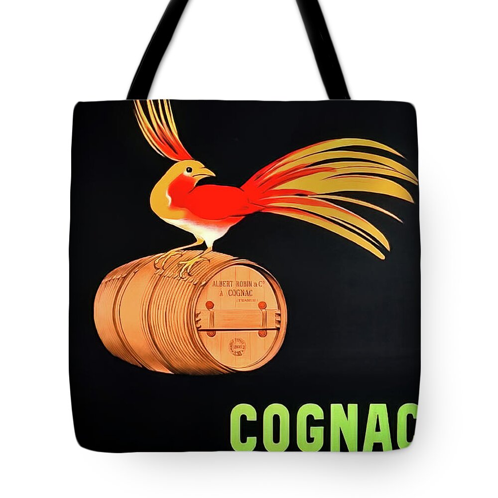 1906 Tote Bag featuring the drawing Albert Robin Cognac Drink Poster 1906 by M G Whittingham