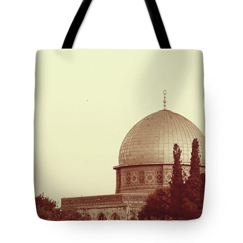 Albumen Print Of Amazing Mosques Around The World - 040 Tote Bag featuring the painting Albumen Print of Amazing Mosques around the world - 040, Woodburytype by Artistic Rifki