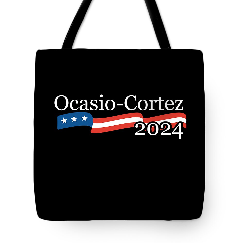 Socialism Tote Bag featuring the digital art Alexandria Ocasio Cortez 2024 by Flippin Sweet Gear
