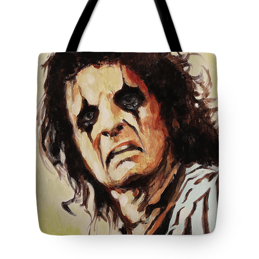 Alice Cooper Tote Bag featuring the painting Alice Cooper by Sv Bell