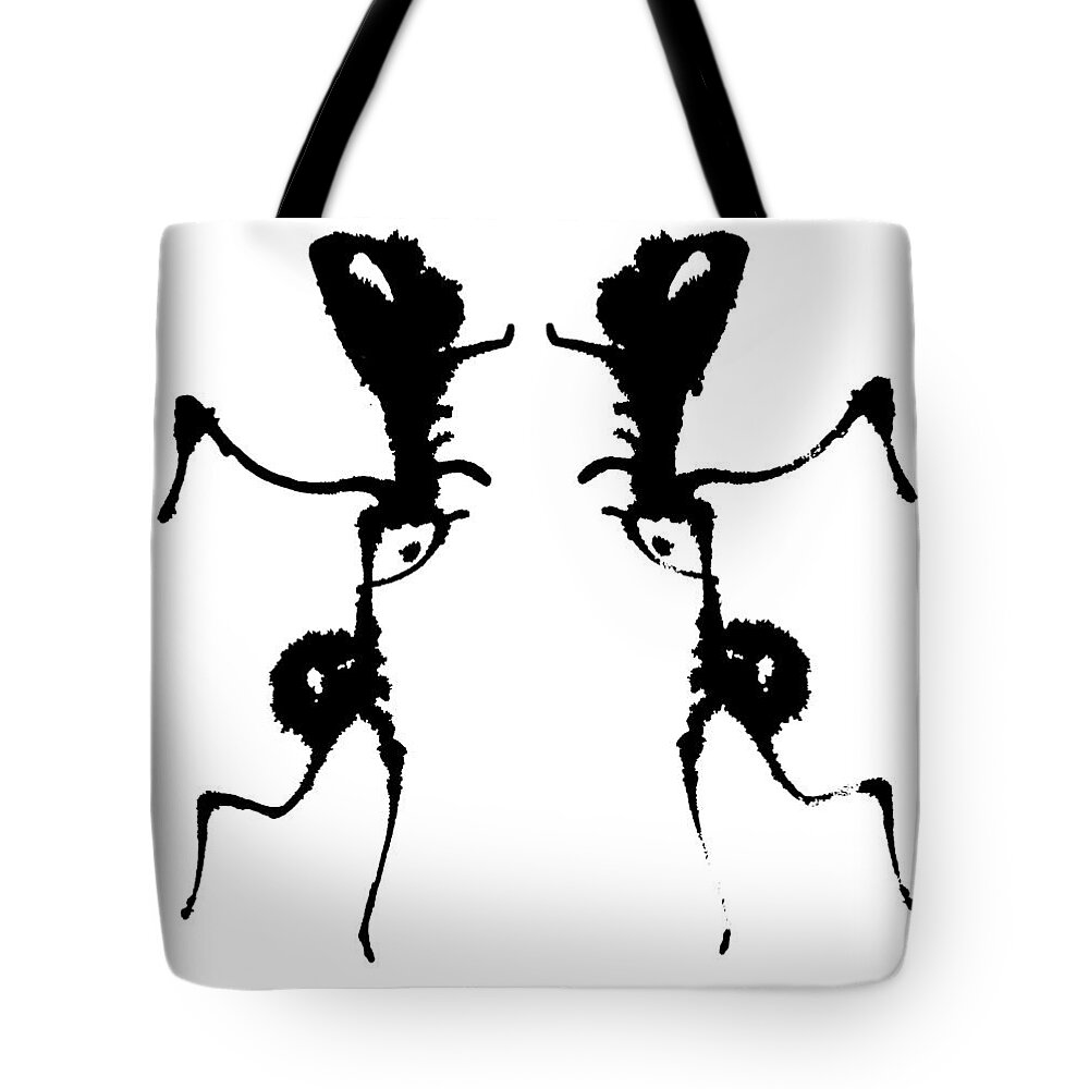 Abstract Tote Bag featuring the painting Alien Ant Dance by Stephenie Zagorski