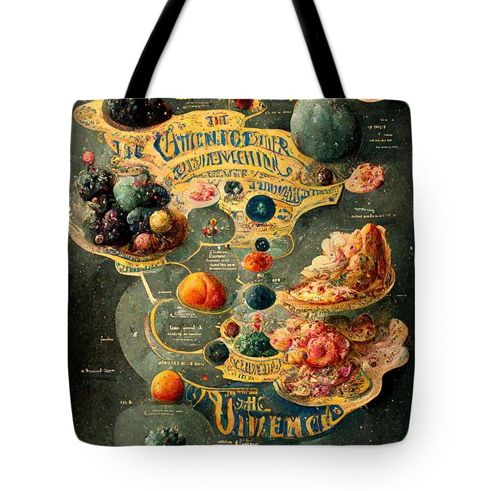 Alien Tote Bag featuring the digital art Alien Map of the Universe by Nickleen Mosher