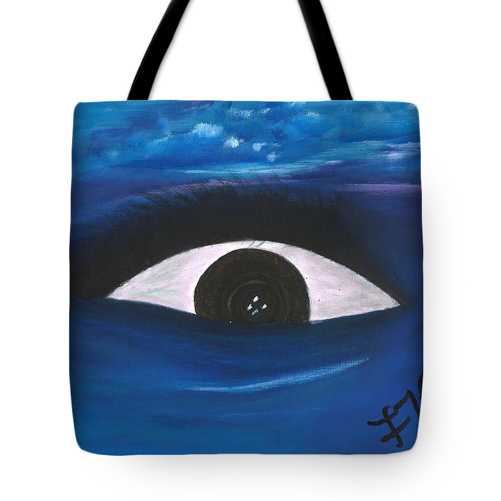 Eye Tote Bag featuring the painting All About Emotions by Esoteric Gardens KN