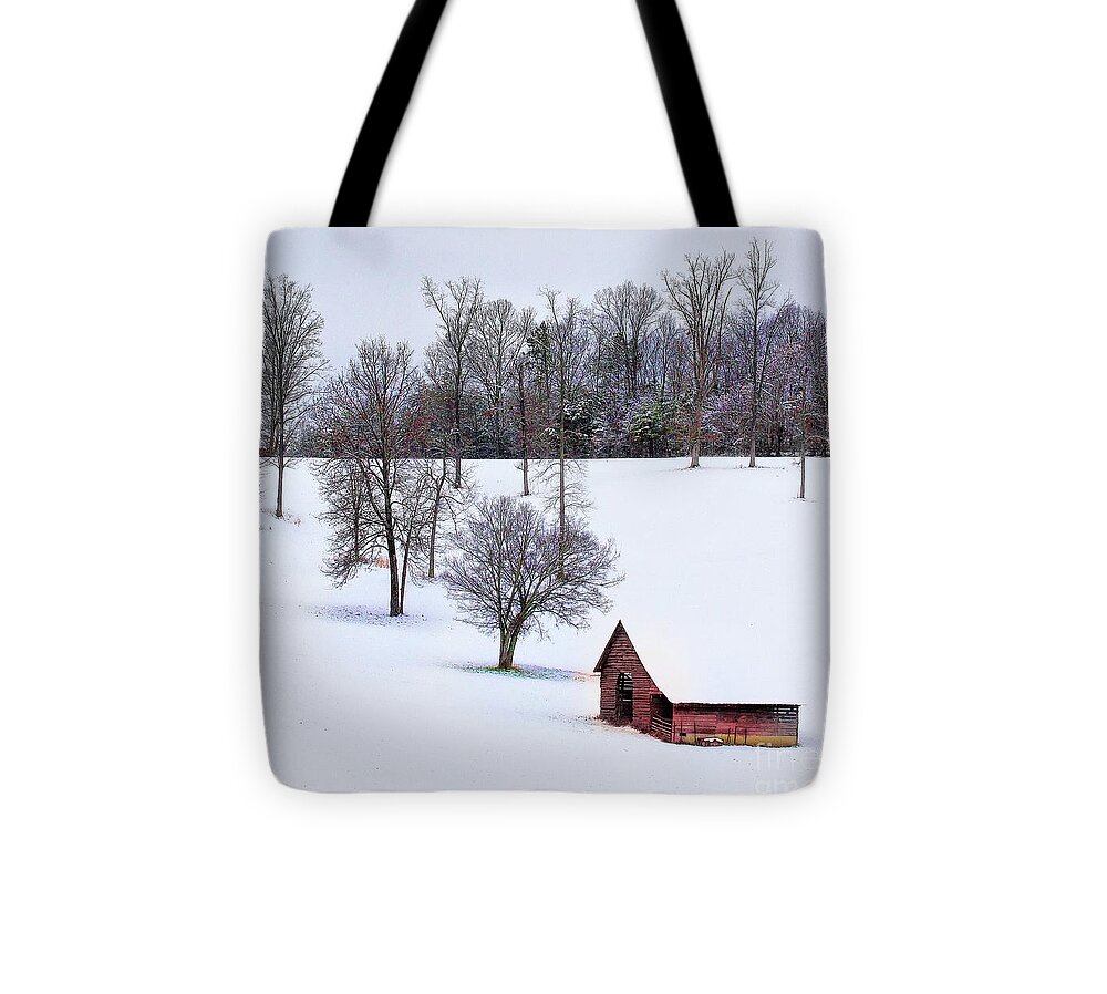 Snow Tote Bag featuring the photograph All is calm... by Rick Lipscomb
