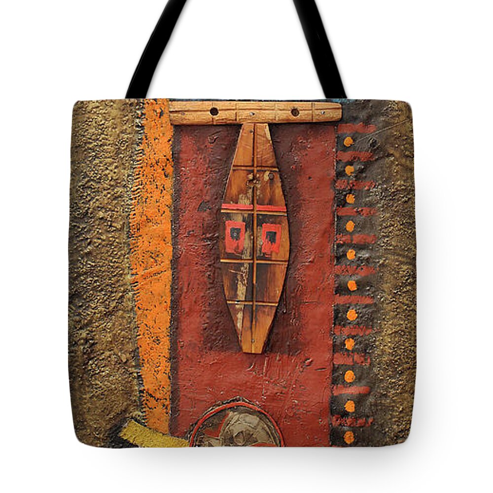 African Art Tote Bag featuring the painting All Systems Go by Michael Nene