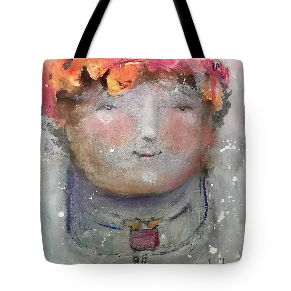 Unique Whimsical Art Tote Bag featuring the mixed media All Will Be Well by Eleatta Diver