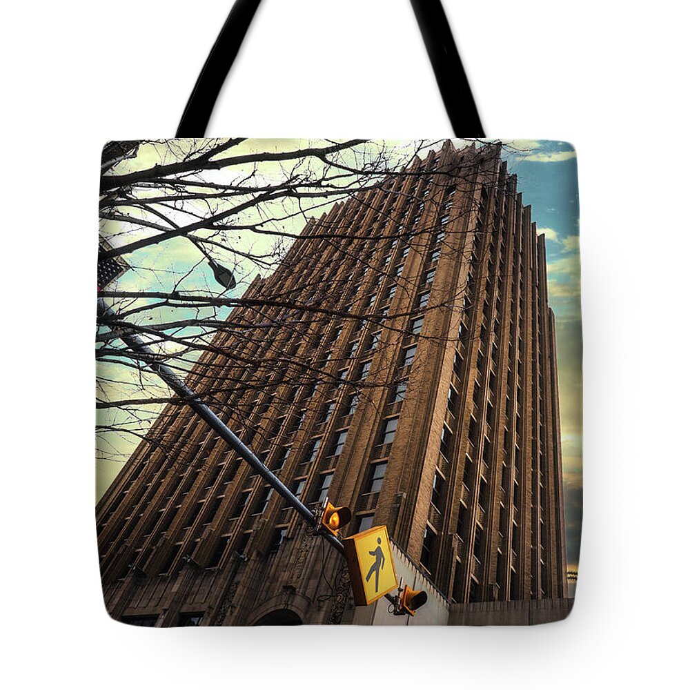 Ppl Tote Bag featuring the photograph Allentown PPL Global Building Sunset by Jason Fink