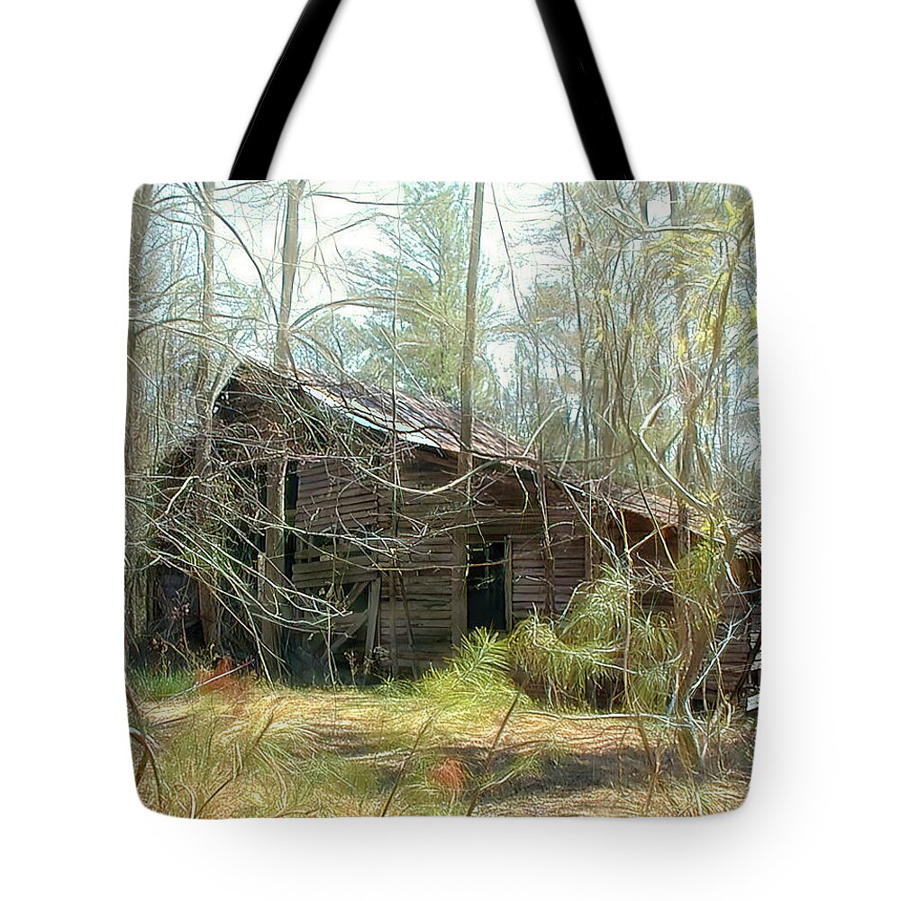 Old Farm House Tote Bag featuring the photograph Almost Forgotten, Lost in Time by Michael Frank