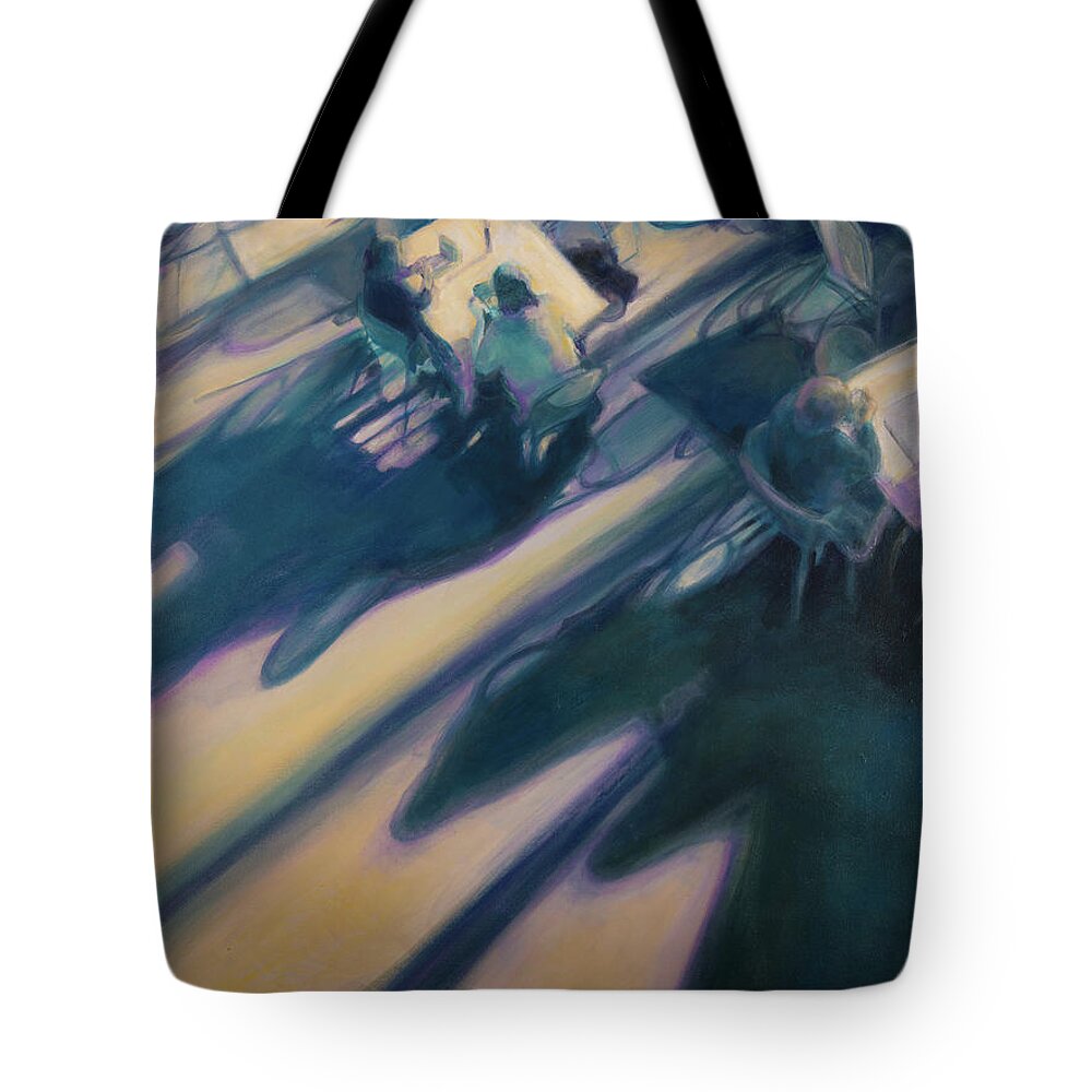 Blue Tote Bag featuring the painting Alone Together by Carol Klingel