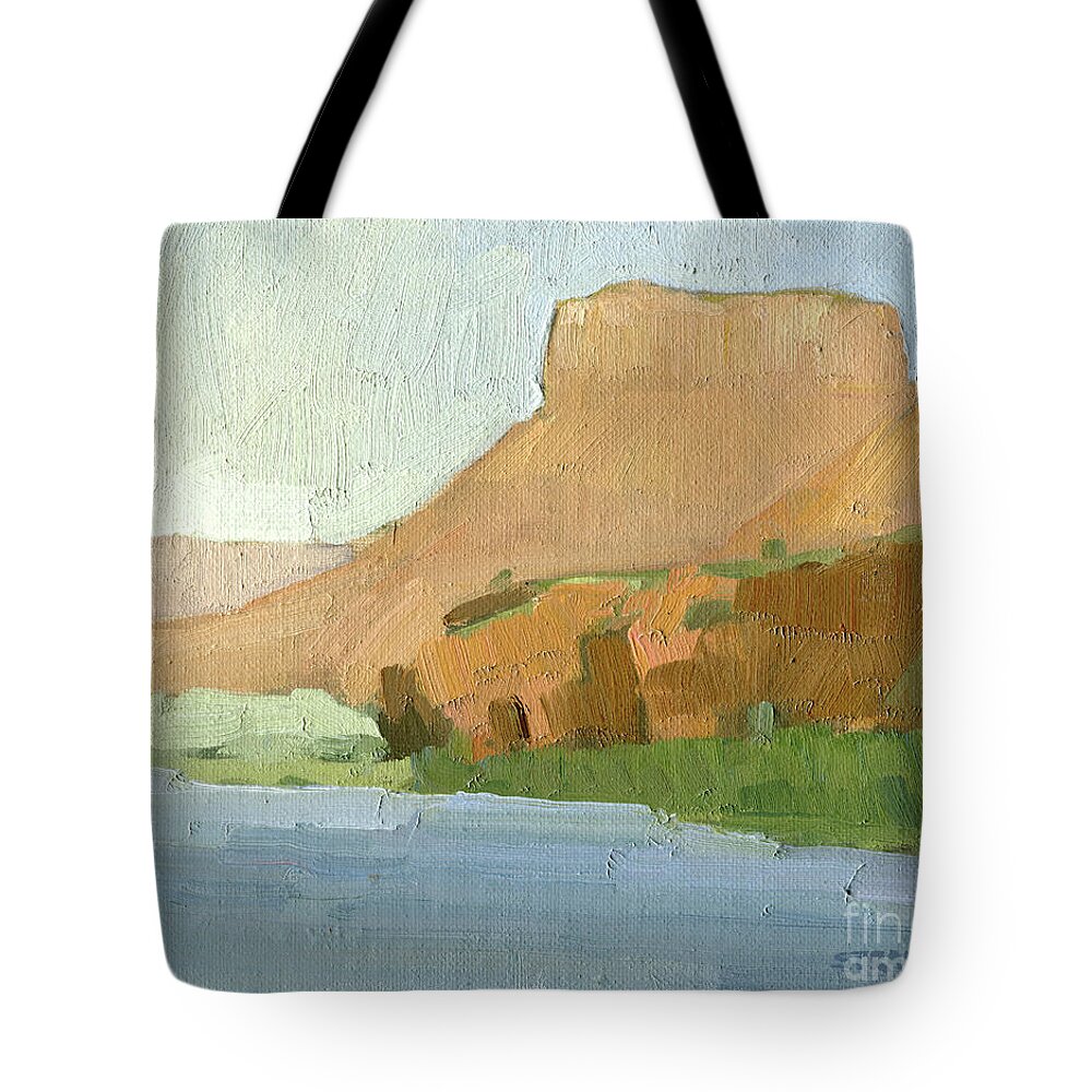 Colorado River Tote Bag featuring the painting Along the Colorado River - Moab, Utah by Paul Strahm