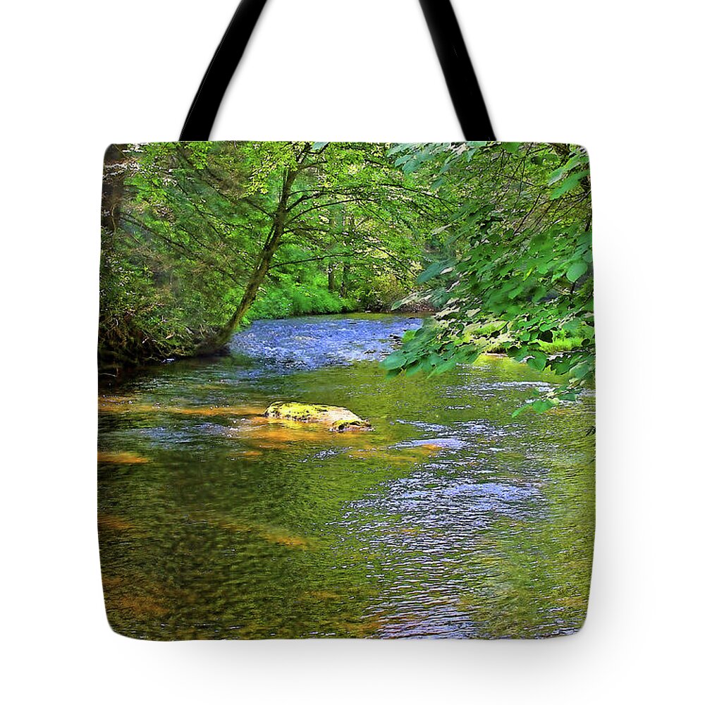 Cullasaja River Tote Bag featuring the photograph Along The Cullasaja River by HH Photography of Florida