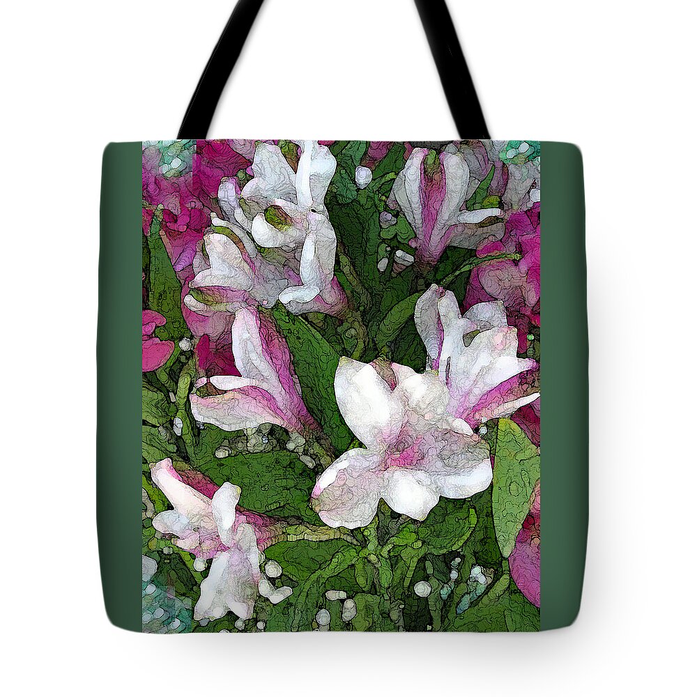 Alstroemeria Tote Bag featuring the photograph Alstroemeria Pink and White by Corinne Carroll