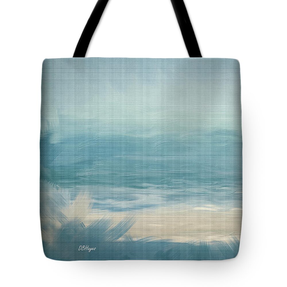 Sea Tote Bag featuring the mixed media Altered Reality 18 - Stormy Sea In Oil by DB Hayes