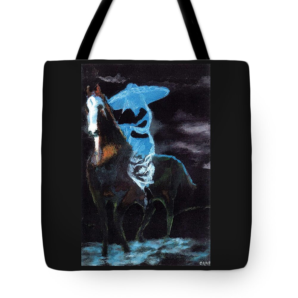 Horse Tote Bag featuring the painting Amazzone notturna by Enrico Garff