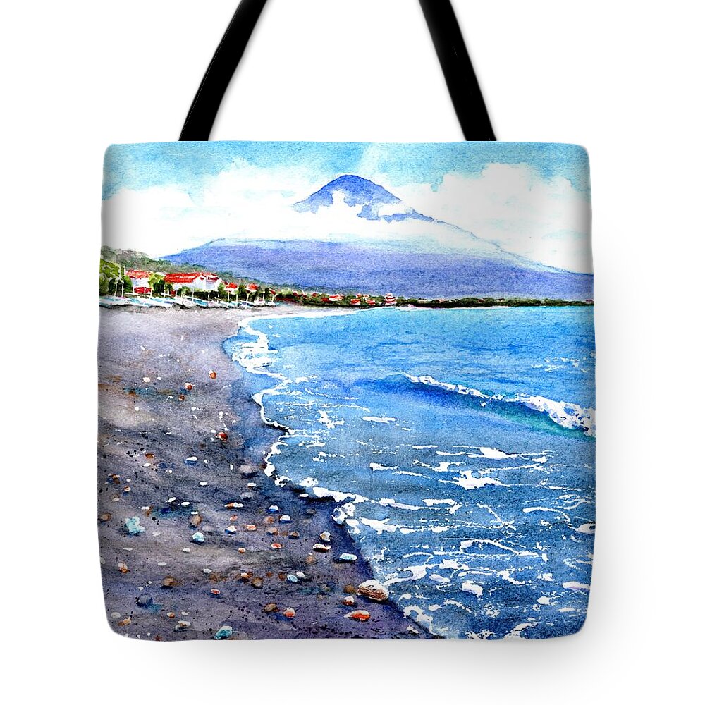 Amed Bali Tote Bag featuring the painting Amed Bali by Carlin Blahnik CarlinArtWatercolor