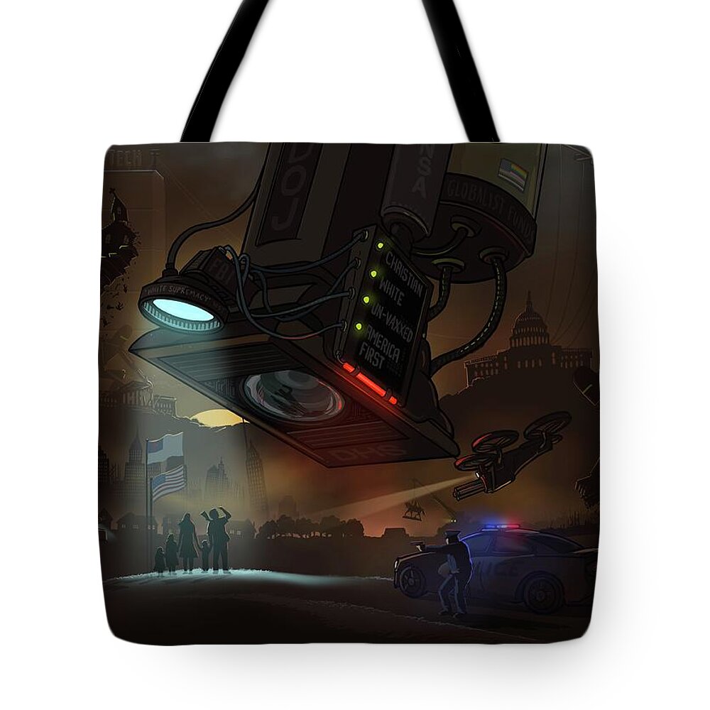 Globalist American Empire Tote Bag featuring the digital art America 2021 by Emerson Design