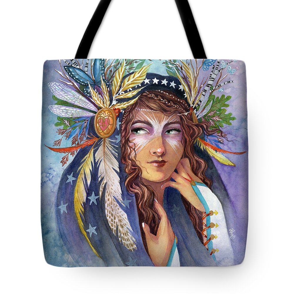 Fairy Tote Bag featuring the painting America by Sara Burrier