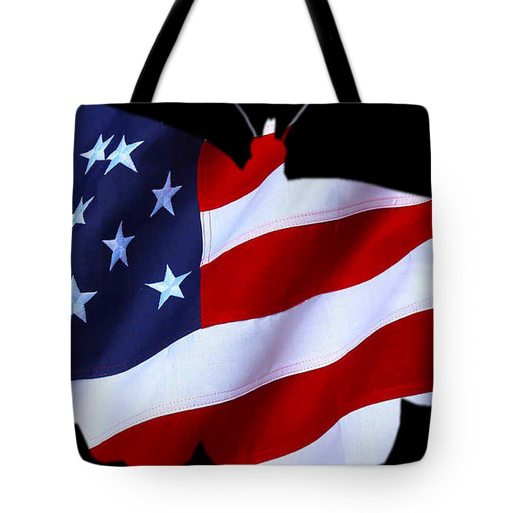 Butterfly Tote Bag featuring the digital art American Butterfly by Steven Parker