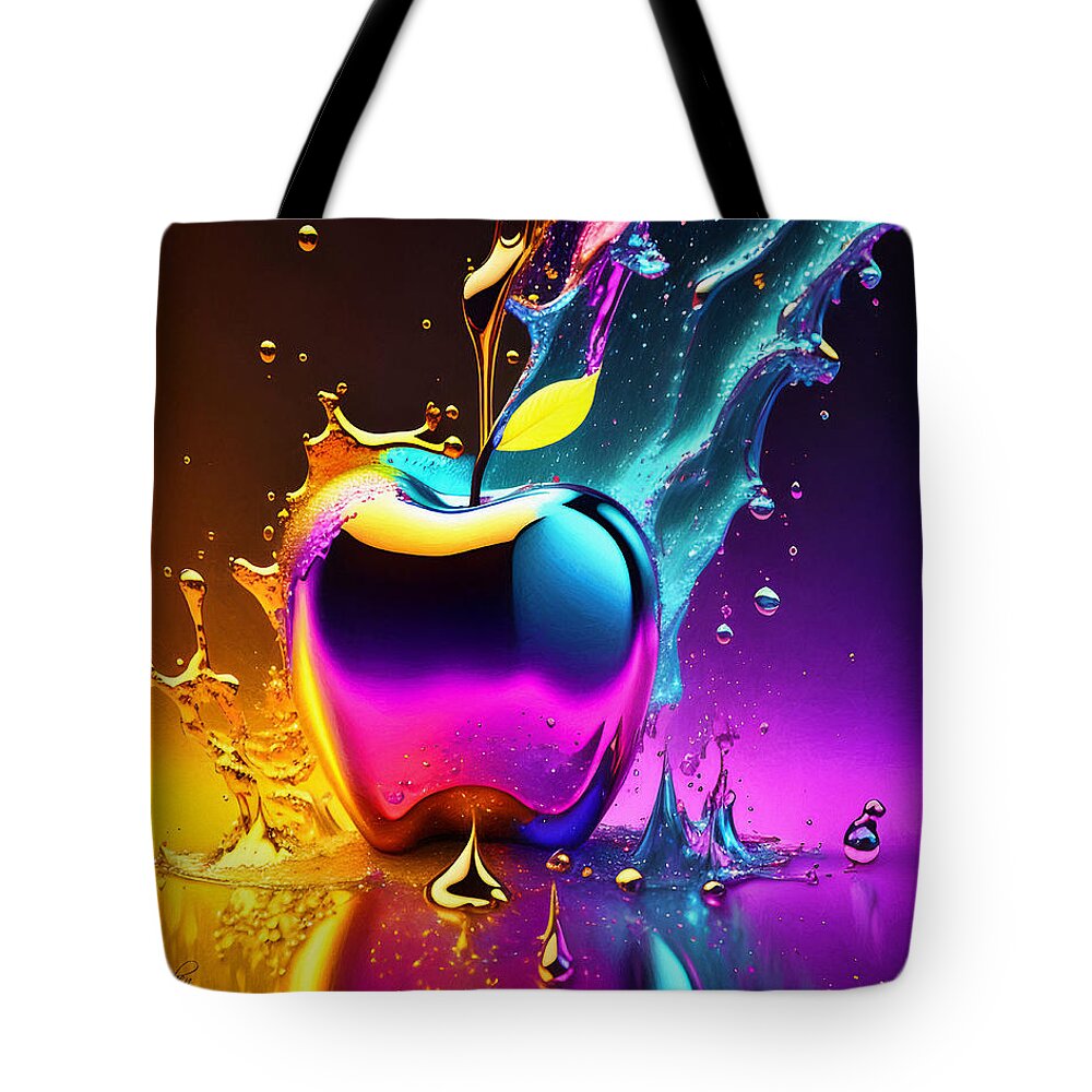 Apple Tote Bag featuring the mixed media An Apple A Day... by Pennie McCracken