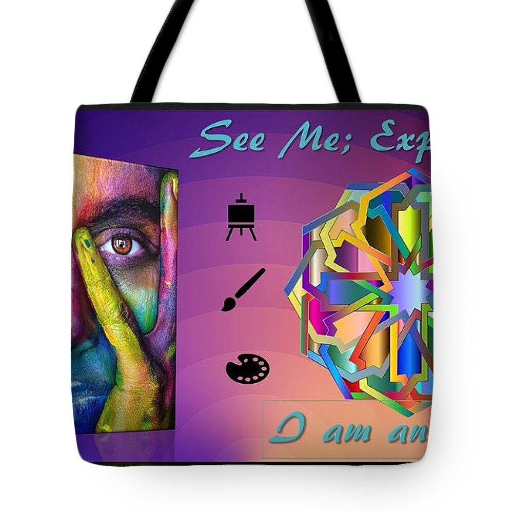Art Tote Bag featuring the mixed media An Artist in Many Colors by Nancy Ayanna Wyatt