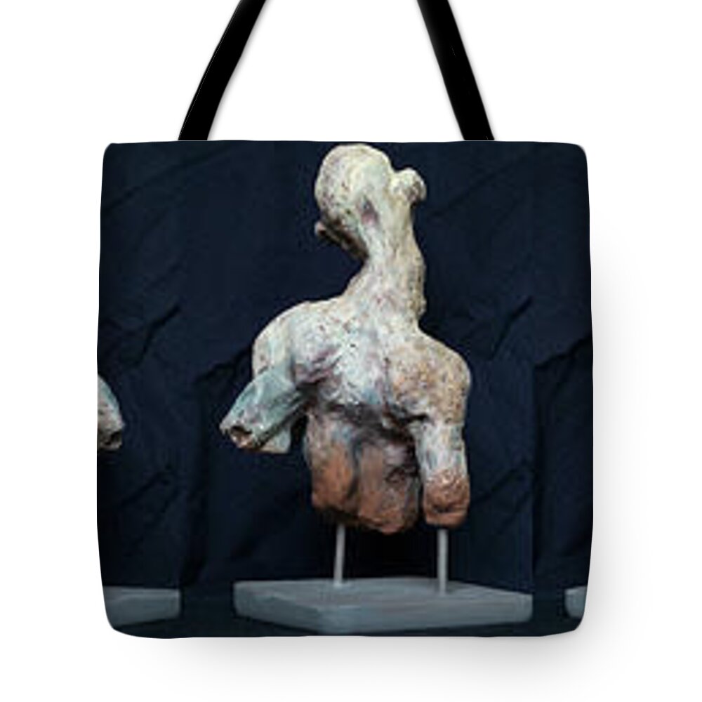 #sculpture Tote Bag featuring the sculpture An Unknown AlmsHouse Woman by Veronica Huacuja