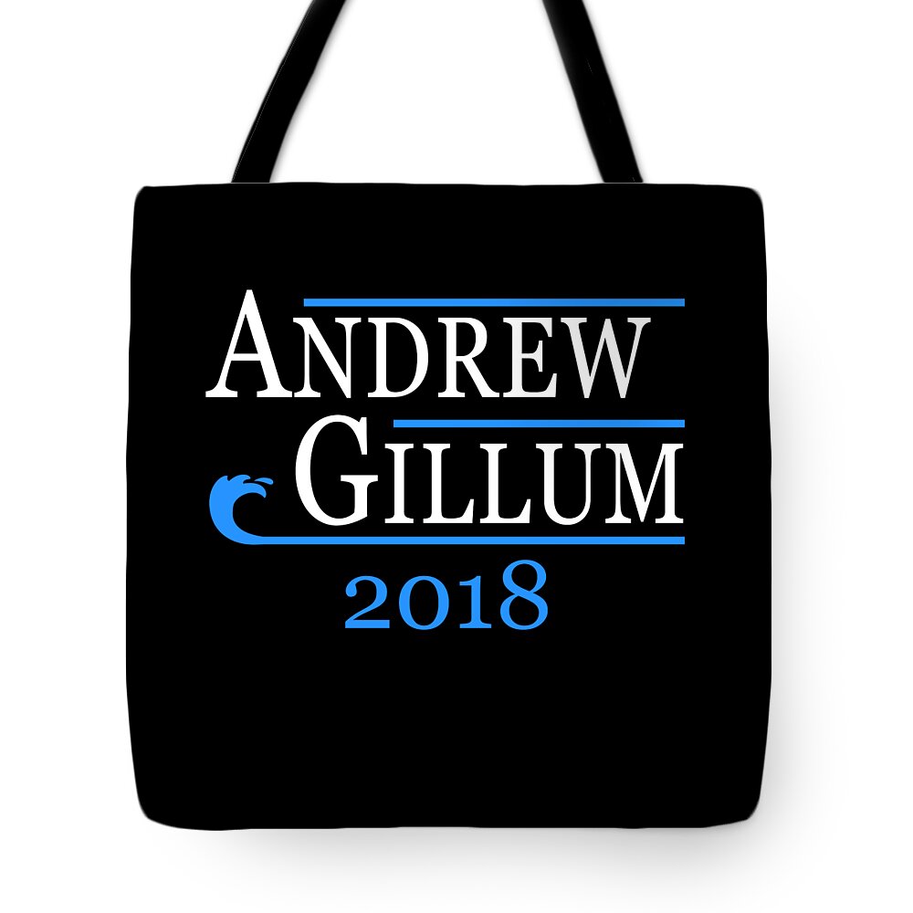 Funny Tote Bag featuring the digital art Andrew Gillum Blue Wave 2018 Florida by Flippin Sweet Gear