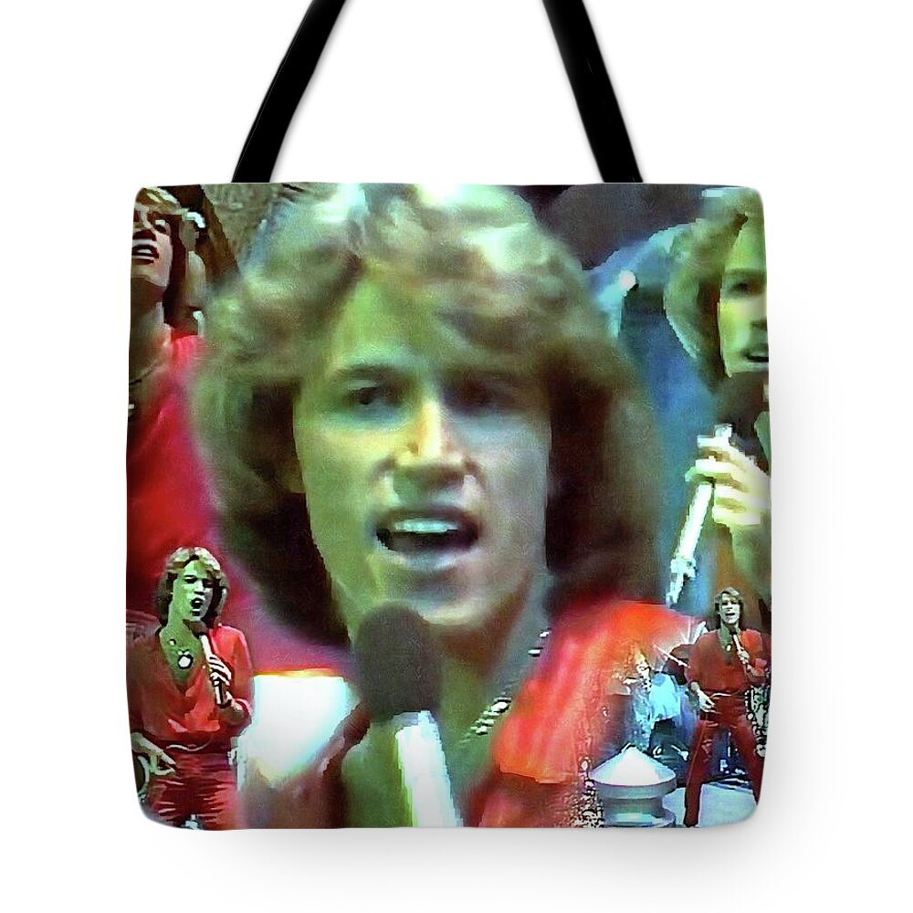 Andy Gibb Tote Bag featuring the painting Andy Gibb by Mark Baranowski