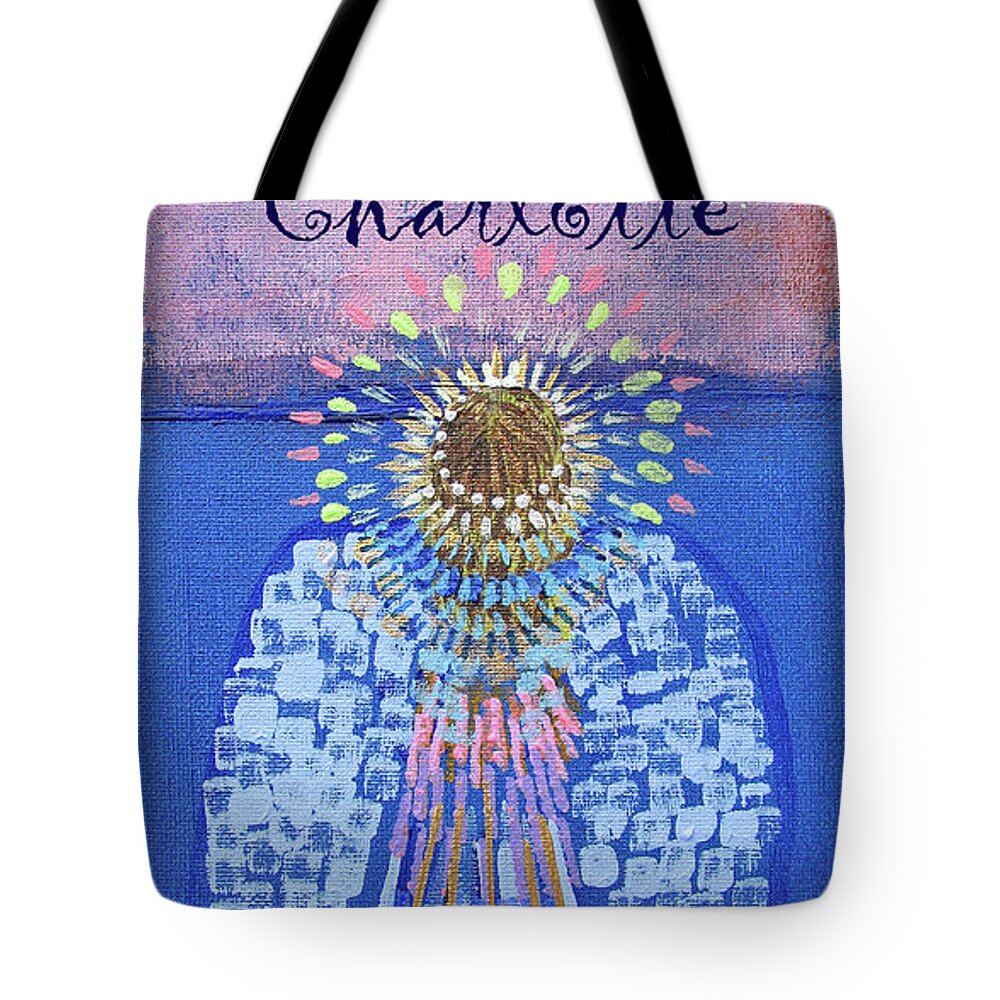 Charlotte Tote Bag featuring the painting Angel Charlotte by Corinne Carroll