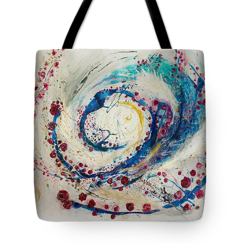 Art Of Israel Tote Bag featuring the painting Angel wings #20. The blossoming by Elena Kotliarker